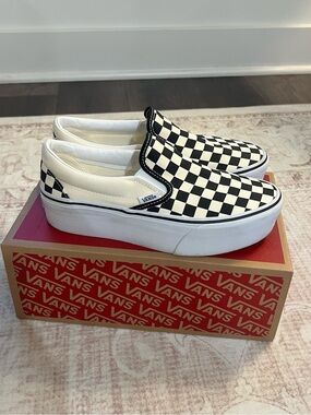Vans | Checkered Platform Checkered Vans | Women’s 8.5 Men’s 7 | Worn Once!